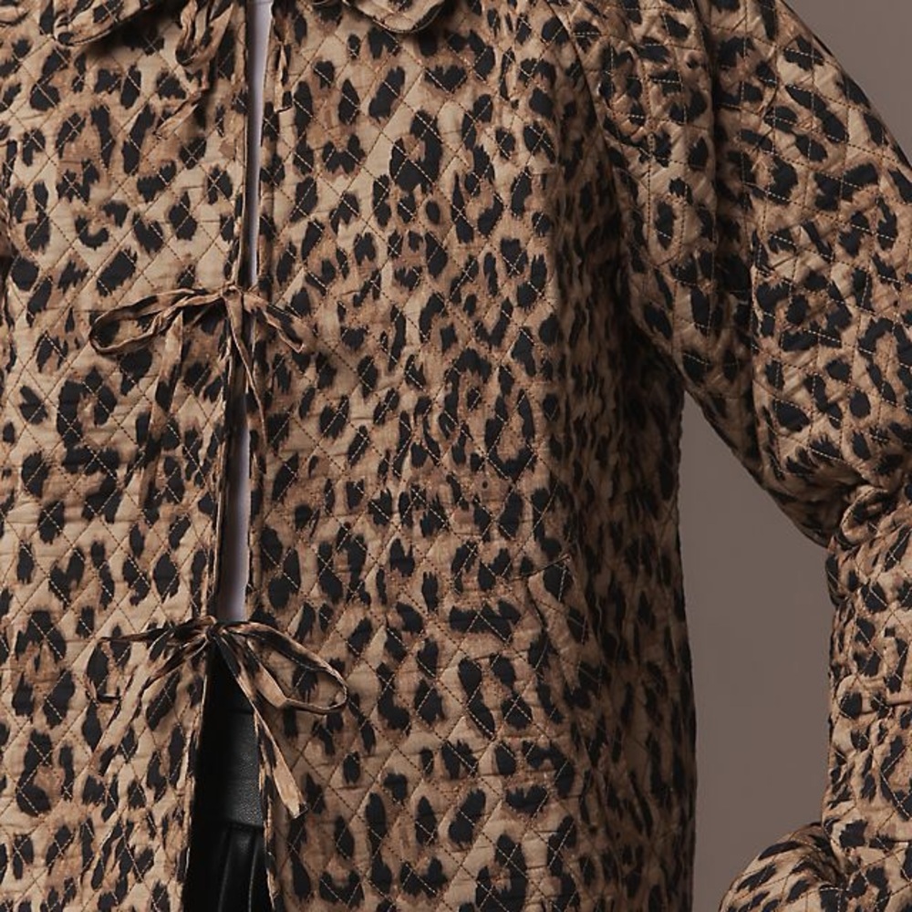 Anthropologie Leopard Quilted Jacket